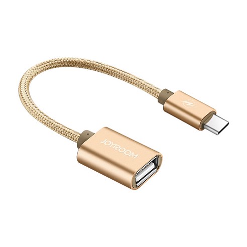 테크맨 데이터 라인 OTG 케이블 USB 2.0 Type-C, 골드, 1개, 15cm