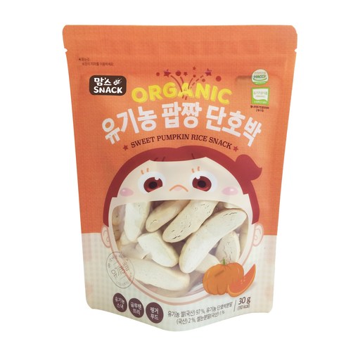 맘스스낵 유기농 팝짱 단호박 단호박맛 × 30g × 1개, 맛 × 개당 중량 × 수량 섬네일