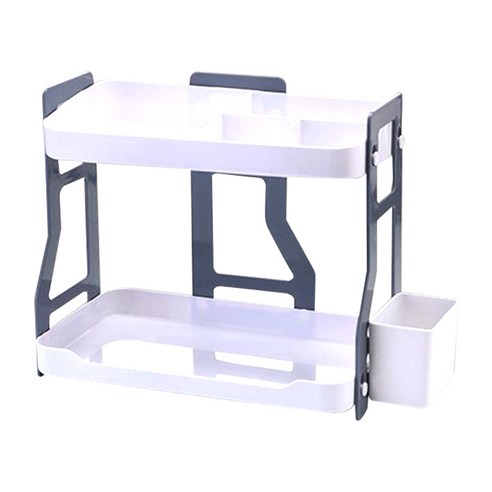 라인 홈 더블 다용도 욕실선반 31.8 x 15 x 27.2 cm, 그레이, 1개