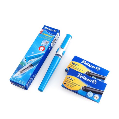pelikan 만년필 펠리카노 세트, F, 블루