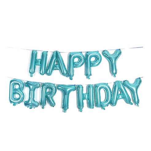 파티팡 은박풍선세트 HAPPY BIRTHDAY, 블루, 3세트