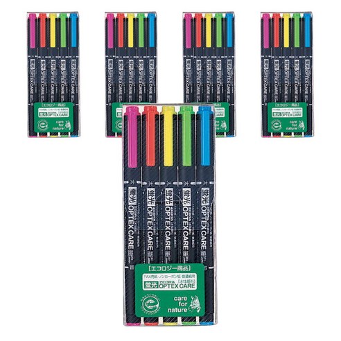 제브라 옵텍스 케어 형광펜, 핑크, 레드, 노랑, 그린, 블루, 25개