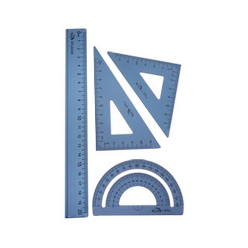 블루마토 20cm 자 삼각자 각도기 4종 세트 RSA002, 랜덤 발송, 36세트