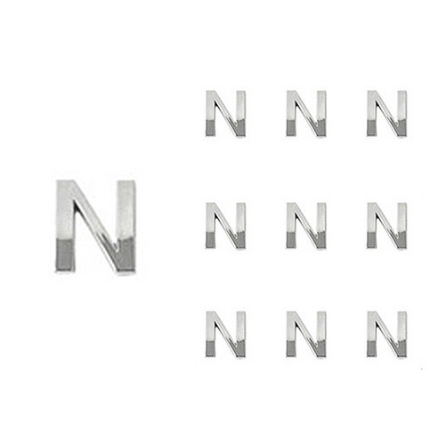 쁘띠팬시 입체문자 스티커 30 x 30 mm, 은색 N, 10개입