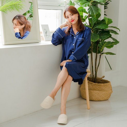 핑크존 블랑코 여성용 샤므즈 원피스 잠옷