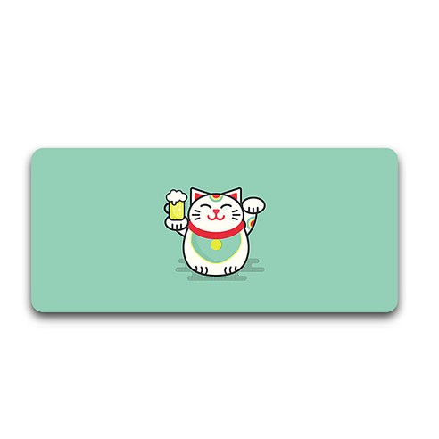 알럽컴 행운의 고양이 마우스 장패드 300 x 800 x 3 mm, 7TYPE(민트), 1개