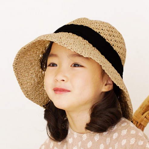 우주아이 여아용 스칼렛 밀짚벙거지