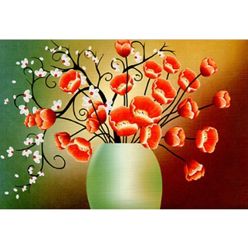 제제뉴 양귀비꽃 5D 보석십자수 만들기세트, 혼합 색상, 1세트