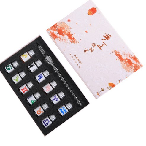 멜팅홈 블라썸 크리스탈 유리 만년필 세트, 0.5mm, A-7