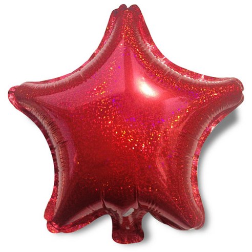 와우파티코리아 별 은박풍선 홀로그램 46 x 46 cm, 레드, 5개입