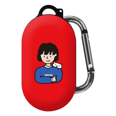 아이무이 너랑나랑 갤럭시버즈 시즌2 케이스, 단일 상품, 소녀레드