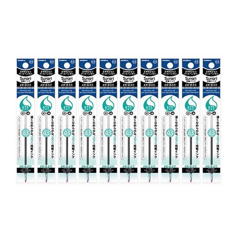제브라 유성펜 리필심 프레필 EK 스라리 0.5mm, 블루블랙, 10개