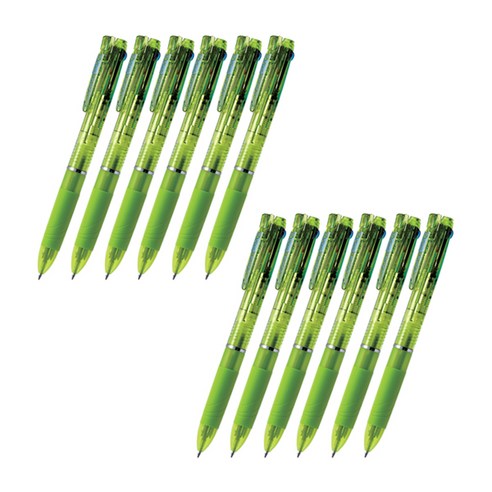 제브라 볼샤 스라리 3 + S 볼펜 0.7mm + 샤프 0.5mm B3SA11, 라이트그린, 12개입