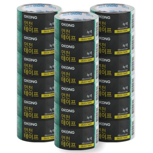 오공 면 천테이프 48mm x 10m, 녹색, 18개입