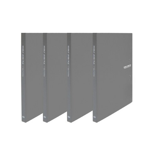 노블 합지 더블레버화일 A4, 회색, 4개입