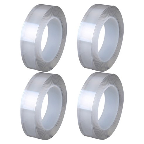 아리코 주방 매직 실리콘 접착스티커 재사용가능 1mm x 3cm x 5m, 투명, 4개입