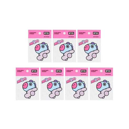 라인프렌즈 BT21 클리어 데코 스티커 2탄, 망, 7개입