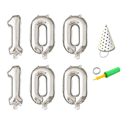 베이비베이커리 DIY 100일 호일풍선 2p, 실버, 1세트