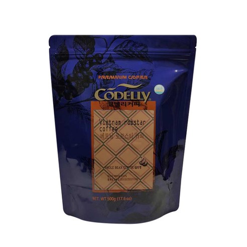 코델리 베트남 로브스타 커피원두, 500g, 1개, 홀빈(분쇄안함)