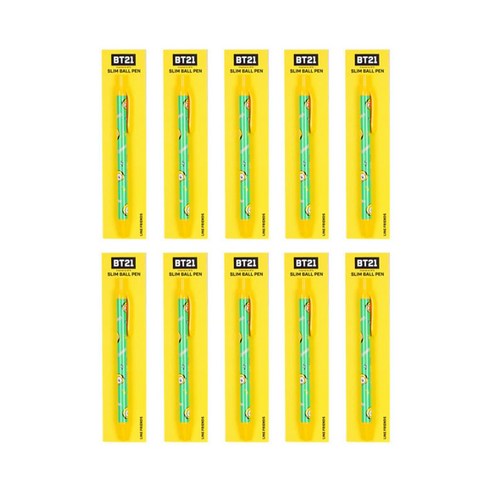 라인프렌즈 BT21 슬림볼펜 0.5mm, 치미, 10개