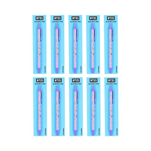 라인프렌즈 BT21 슬림볼펜 0.5mm, 코야, 10개