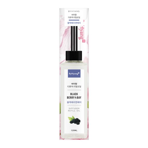 바이향 홈 디퓨저 리필오일 120ml + 섬유스틱 5p, 블랙베리앤베이