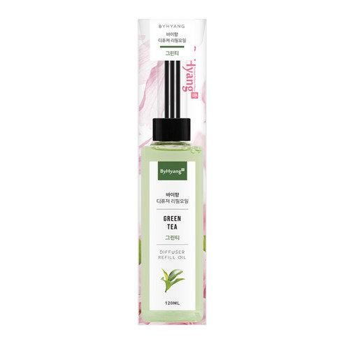 바이향 홈 디퓨저 리필 오일 120ml + 섬유스틱 5p, 그린티