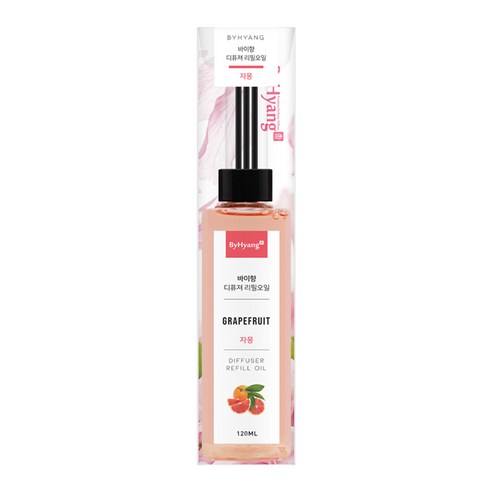 바이향 홈 디퓨저 리필 오일 120ml + 섬유스틱 5p, 자몽