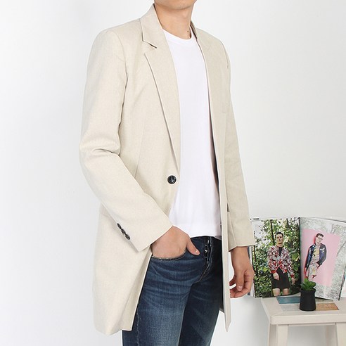 더마인드 남성용 FU롱마이 재킷, 베이지