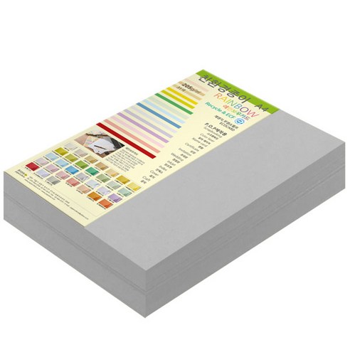 종이문화 두꺼운양면카드지 레인보우카드 No.31 그레이, A4, 200매