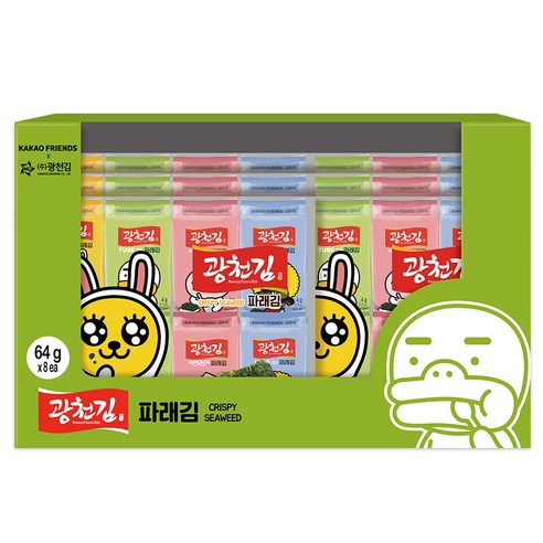 카카오프렌즈 광천김 파래도시락김, 4g, 128개