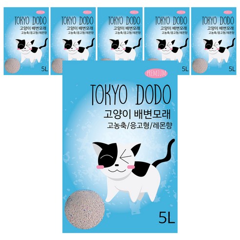 하늘정원 도쿄도도 벤토나이트 고양이 모래 레몬향, 5L, 12개