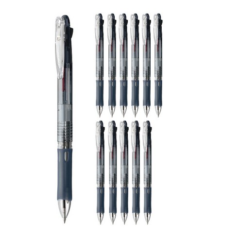 제브라 클립온슬림 2C 멀티펜 0.7mm, 블랙, 12개