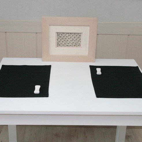 나산데코 린넨 심플 테이블매트 TM551 2p, 24 나이트블랙, 40 x 30 cm