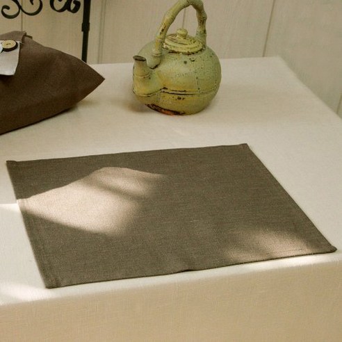 나산데코 린넨 심플 테이블매트 TM551 2p, 25 오크브라운, 40 x 30 cm
