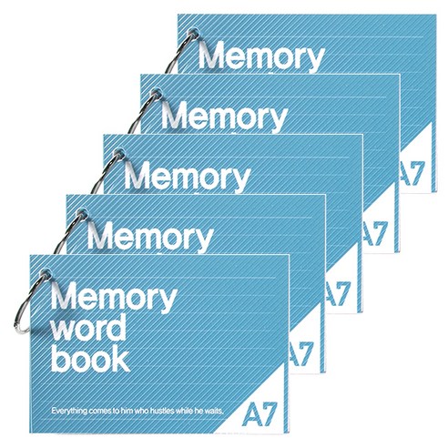 투영디자인 A7 메모리 링 단어장 60매, 스카이블루, 5개 영어회화100일의기적