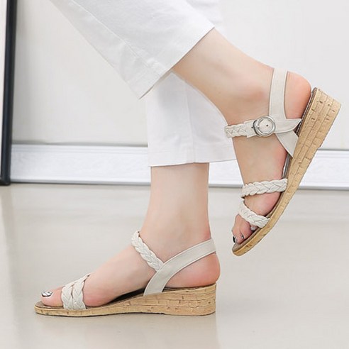 벨레페 리조트 웨지힐 플랫샌들