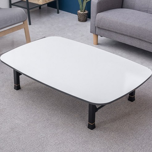 벨라홈 LPM 샤르망 라운드 5단 높이조절 접이식테이블 1200 x 800 mm, 화이트