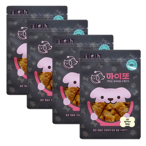 마이또 심쿵 반려견 국내산 수제간식, 황태큐브맛, 4개입