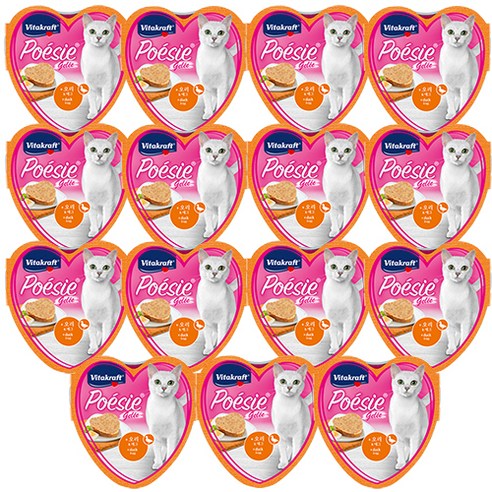비타크래프트 고양이 포에시 하트 주식캔, 오리&에그, 85g, 15개