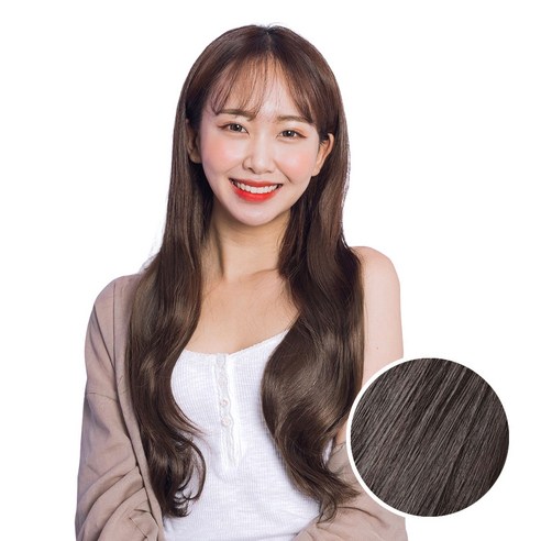 가발매니아 붙임머리 파워 3피스 헤어피스 내츄럴C컬, 내츄럴브라운, 1개