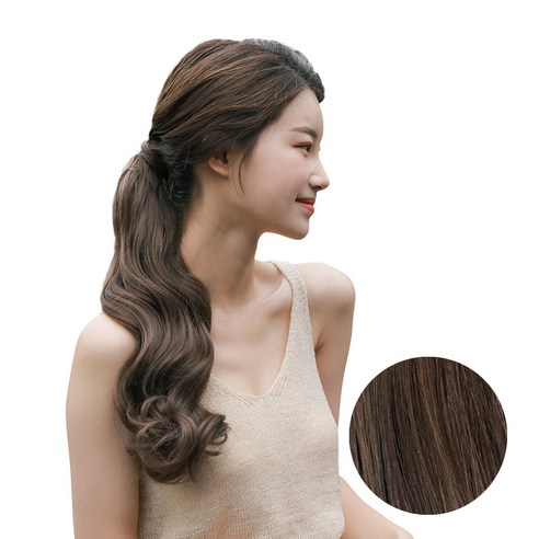가발매니아 포니테일 올림머리 가발 플럼, 모카브라운, 1개