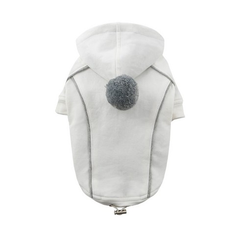 퍼피엔젤 POMPOM 리버시블 스포츠 강아지 후드집업 PA-OW377, White