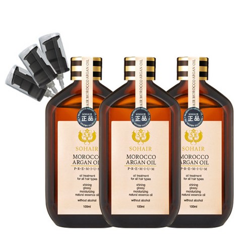 쏘헤어 모로코 아르간오일 헤어에센스 + 펌프, 100ml, 3세트