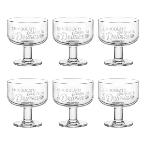 보르미올리 그래픽 디저트잔 250ml, 투명, 6개