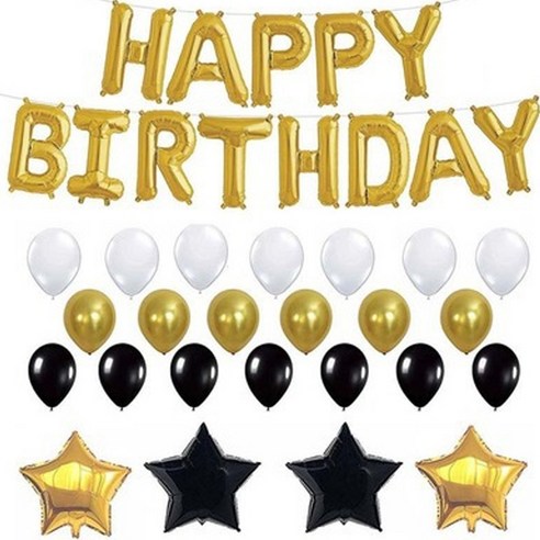 마켓감성 별 생일파티풍선 패키지, 타입1, 1세트