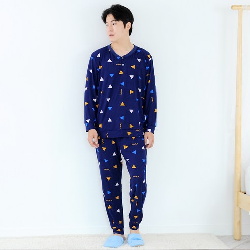 BB캐주얼 남성용 피치기모 잠옷 긴팔 상하 세트