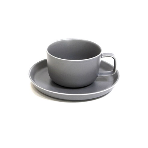 코스타베르데 노르디카 컵 320ml + 소서 17cm, 그레이, 1세트