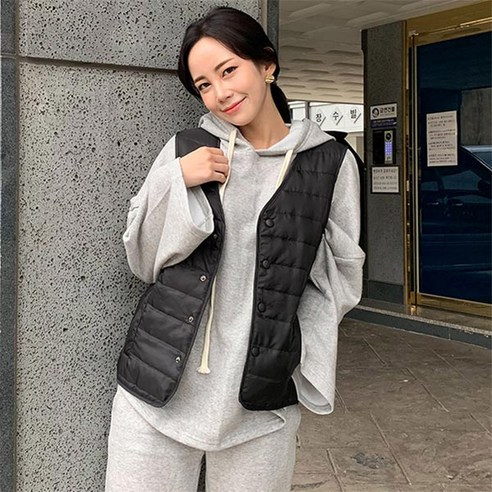 오키진 여성용 방수 초경량 패딩조끼
