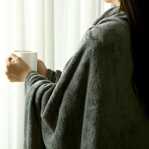 프리미엄 극세사 투데이 담요 2종세트, 그레이